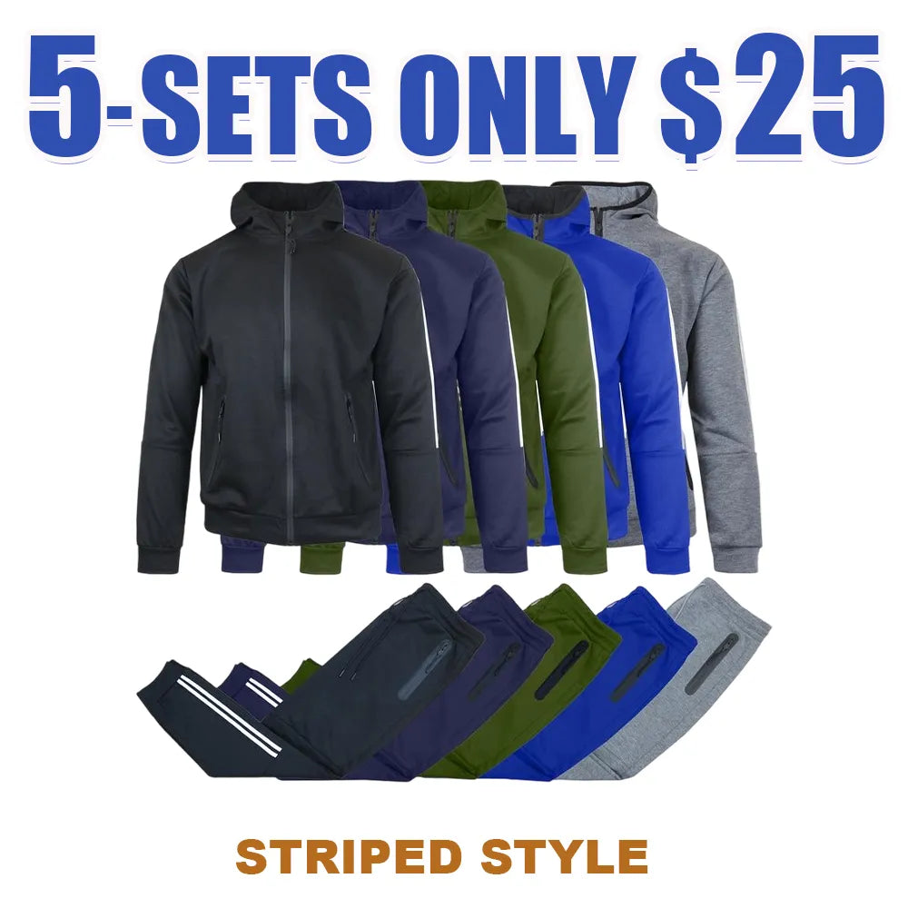 Men’s 4-Piece Fleece Zip Hoodie & Jogger Sets