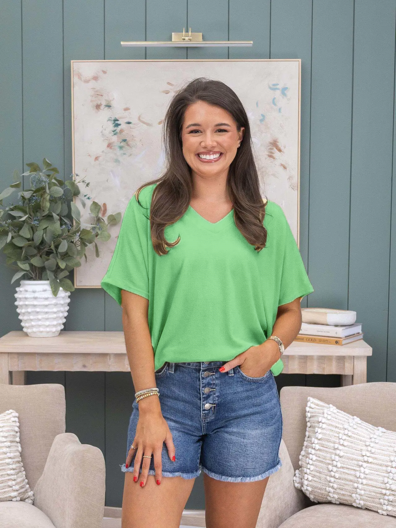 💥 Final Sale Short Sleeve Dreamy Knit V Neck Top | S - 3X