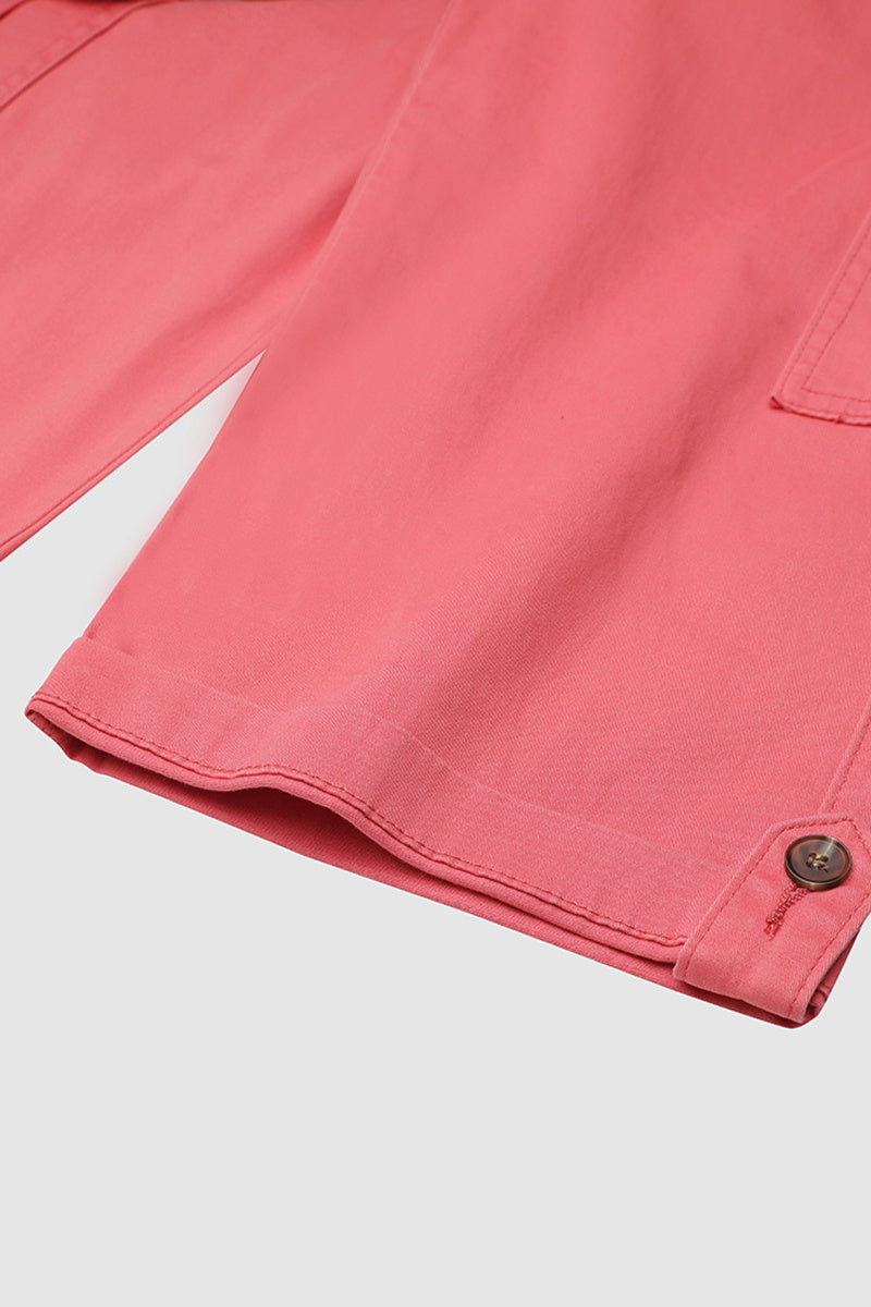 🔥Roll Tab Hem Multi Pocket Capri Mid Waist Cargo Pants🔥