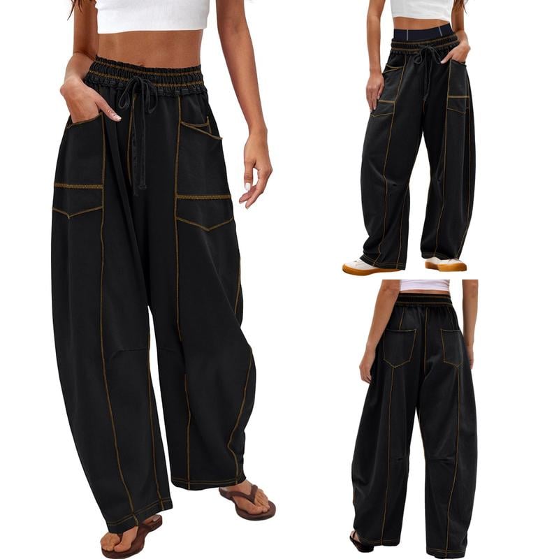 Women's Loose Wide-Leg Drawstring Sweatpants with Pockets