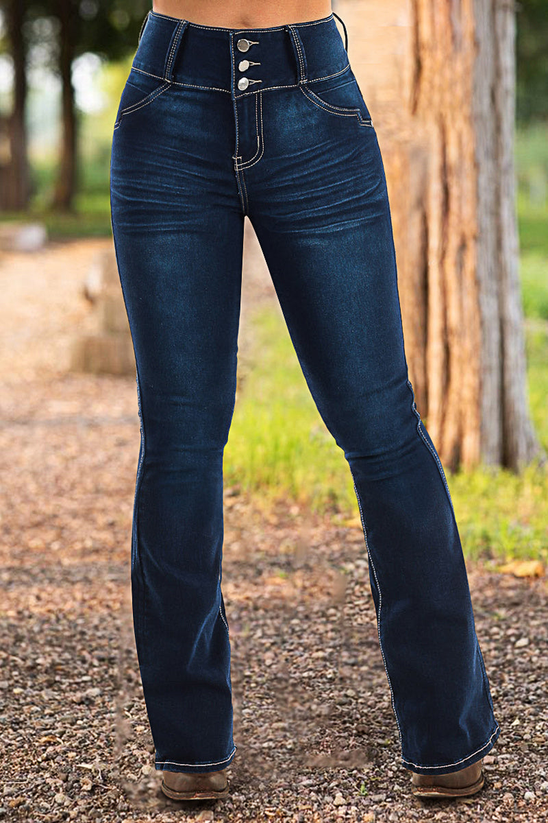 ⚡FINAL SALE - High-waisted flared denim casual pants (Multiple Colors)