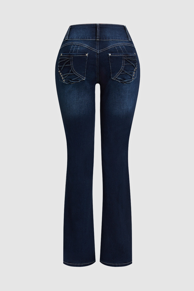 ⚡FINAL SALE - High-waisted flared denim casual pants (Multiple Colors)
