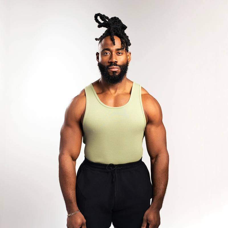 340gsm Men's with Classic Cotton Spandex Tank Top