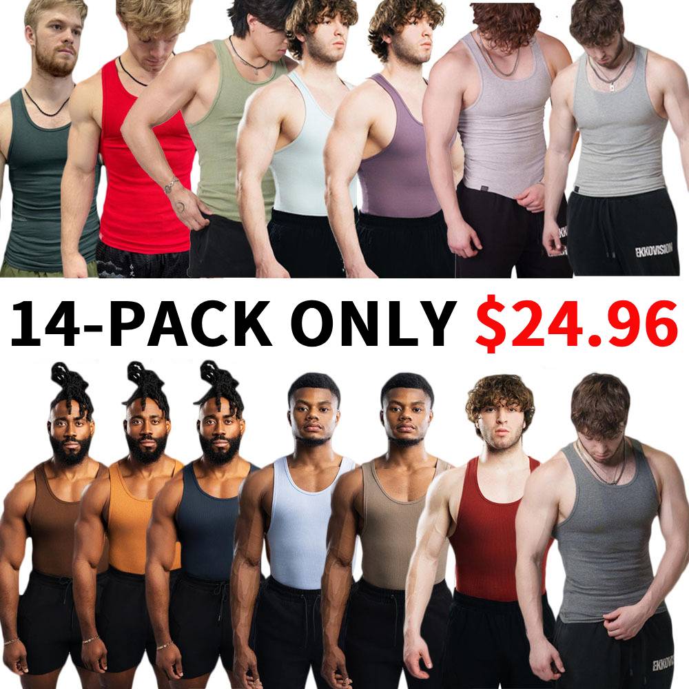 340gsm Men's with Classic Cotton Spandex Tank Top