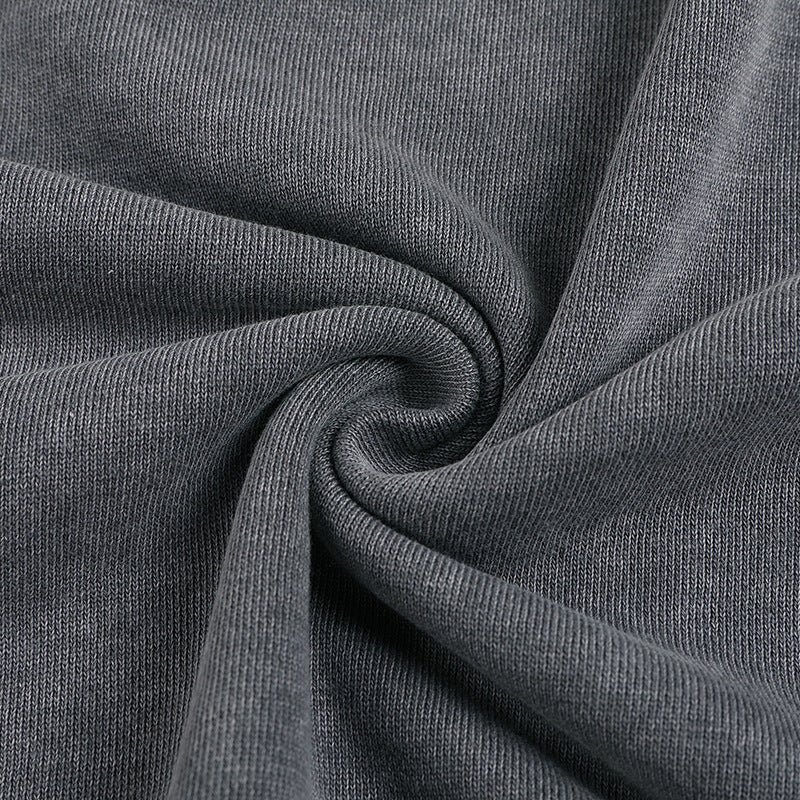 Men's Distressed Washed Cotton Round Neck Long-sleeved Sweatshirts