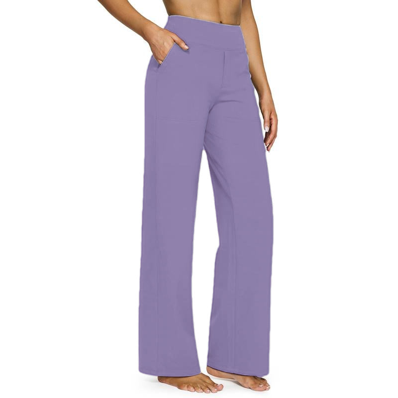 Loose High-Waist Business Casual Pants with Pockets- Perfect for yoga and casual outings