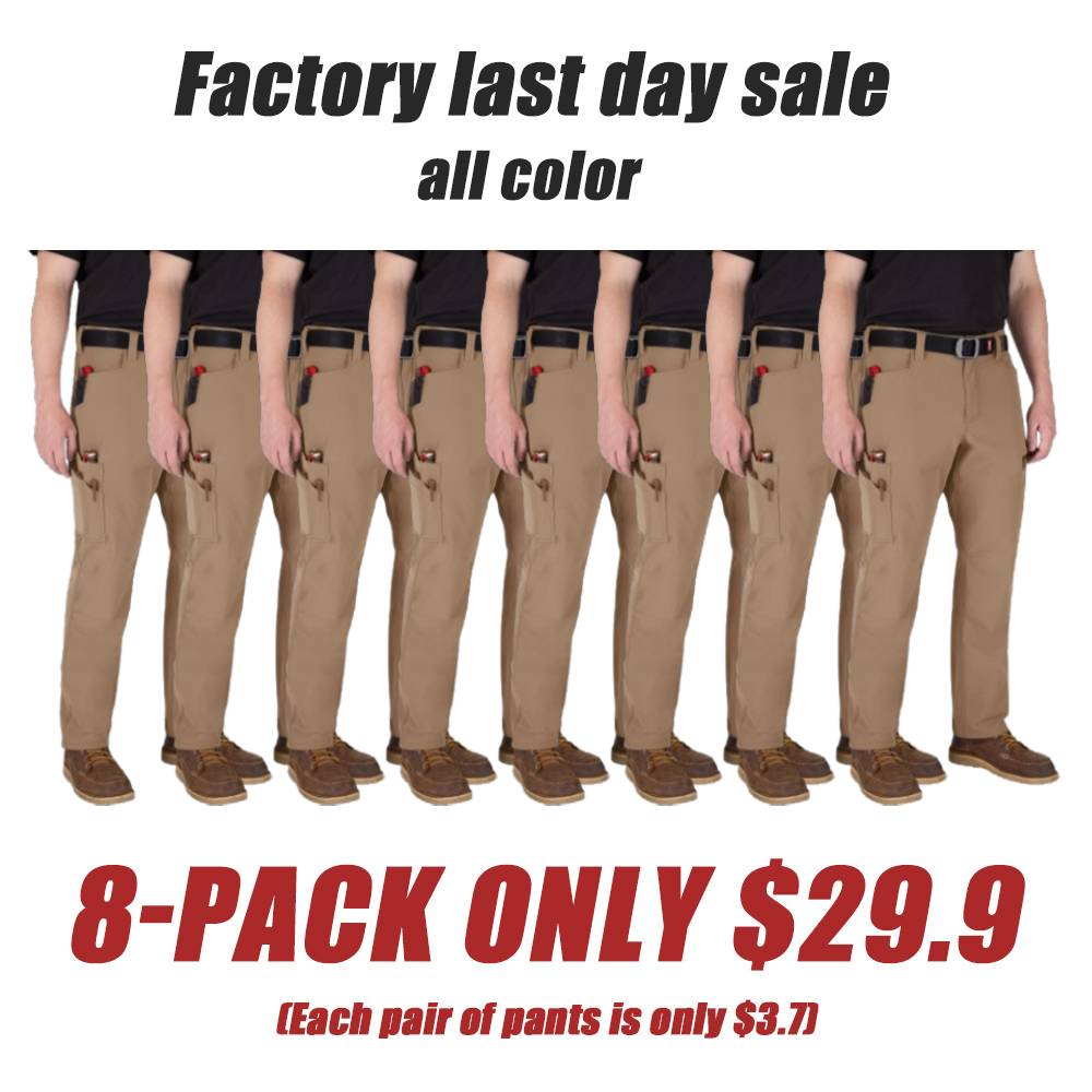 Men's 8-PACK FREEFLEX Tech Work Pants with 7 Pockets