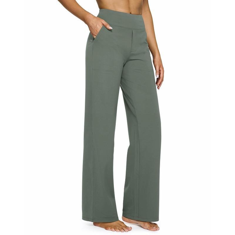 Loose High-Waist Business Casual Pants with Pockets- Perfect for yoga and casual outings