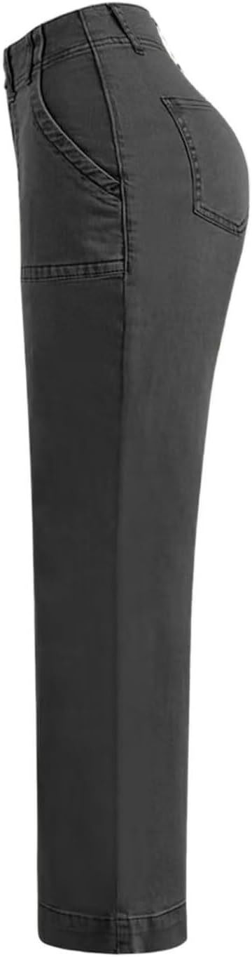 ⚡FINAL SALE⚡- Double Button Mid Waist Straight Leg Pants