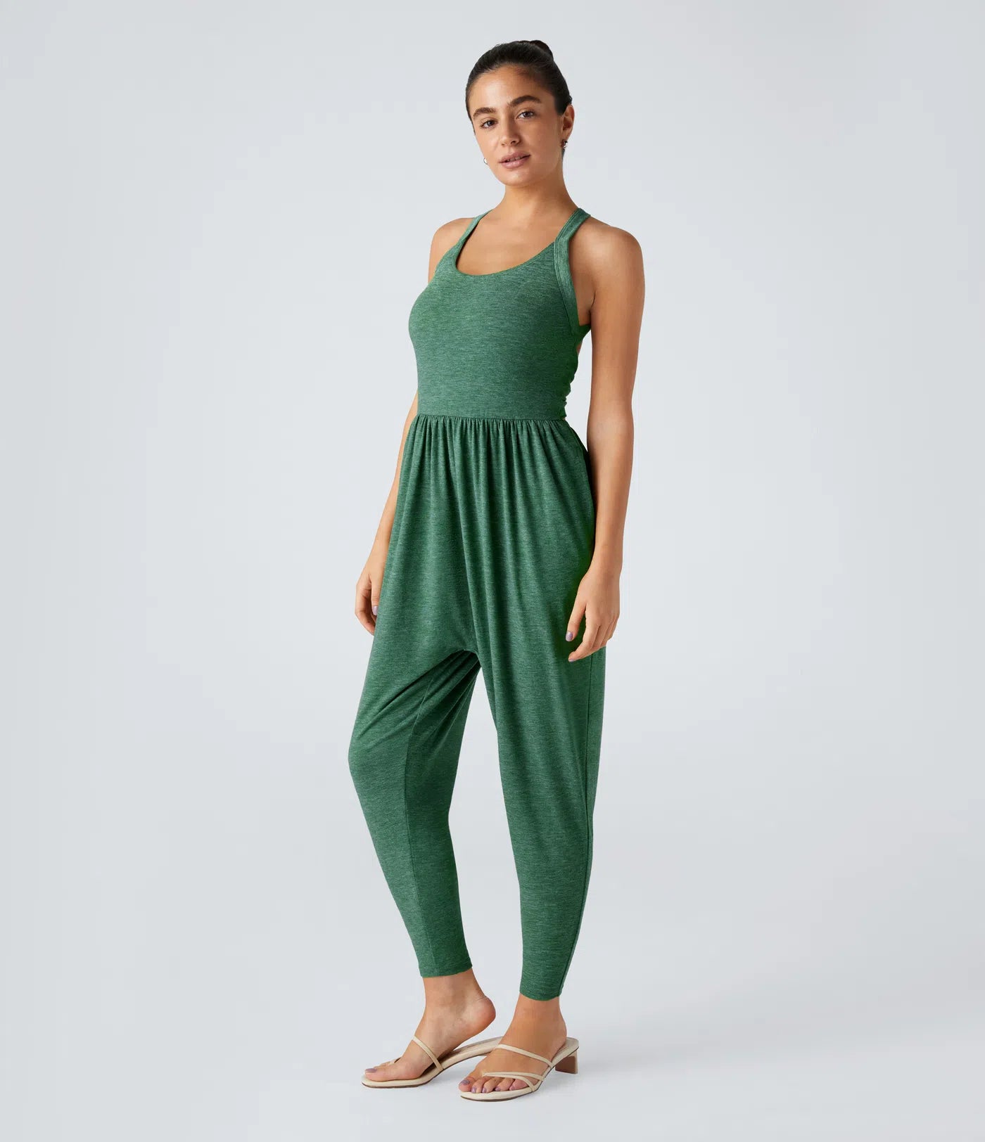 💝Last day promotion-⏰Backless Twisted U Neck Side Pocket Harem Casual Jumpsuit-Easy Peezy Edition