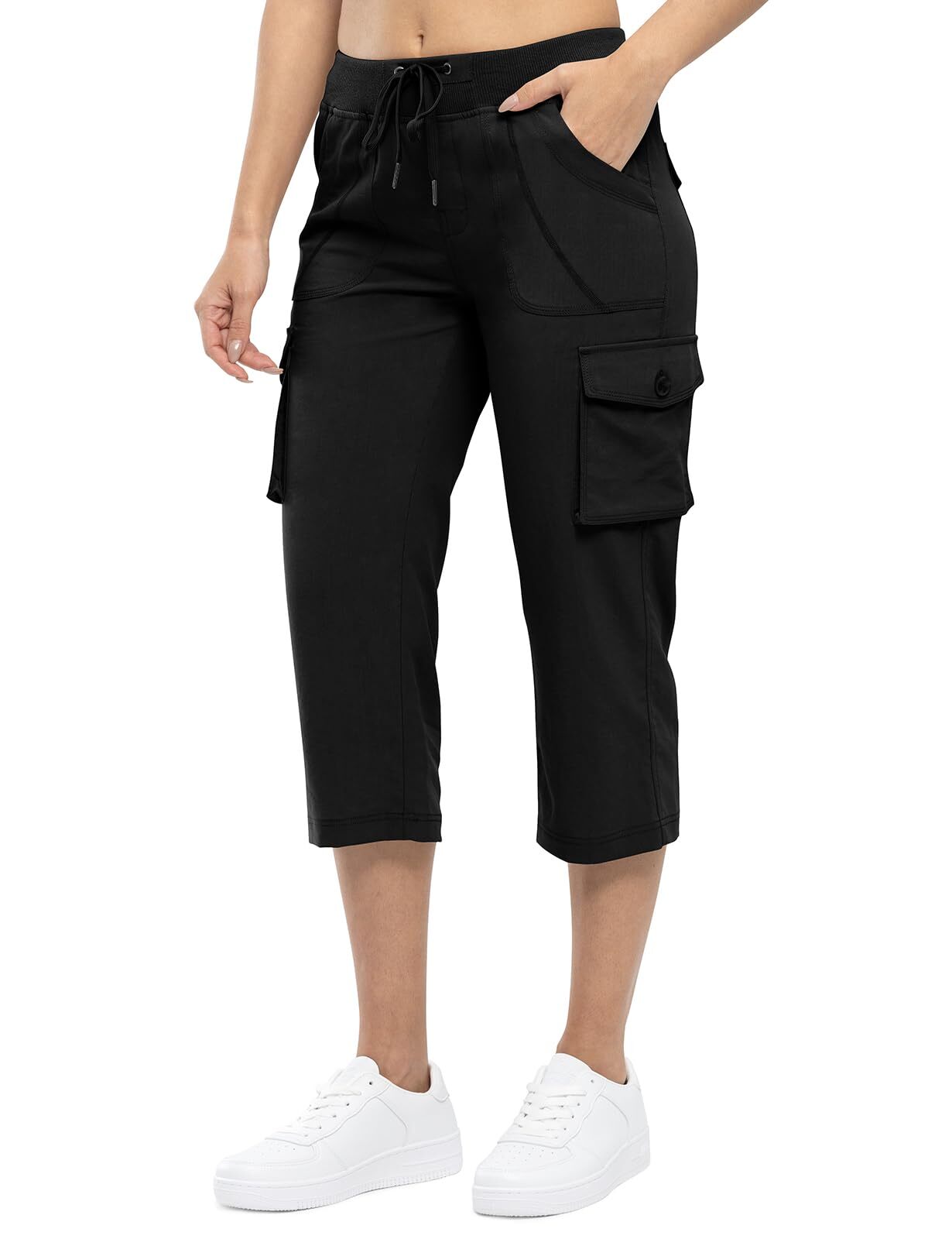 🔥Last day promotion!Women’s Loose Fit Lightweight Capri Cargo Pants – Casual 3/4 Trousers with 6 Pockets
