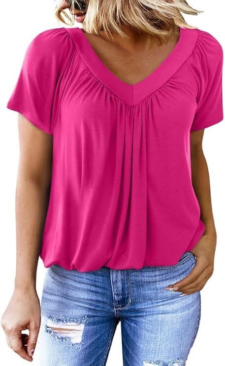 🔥FINAL SALE - Women's Casual Short Sleeve V Neck Basic T-shirts