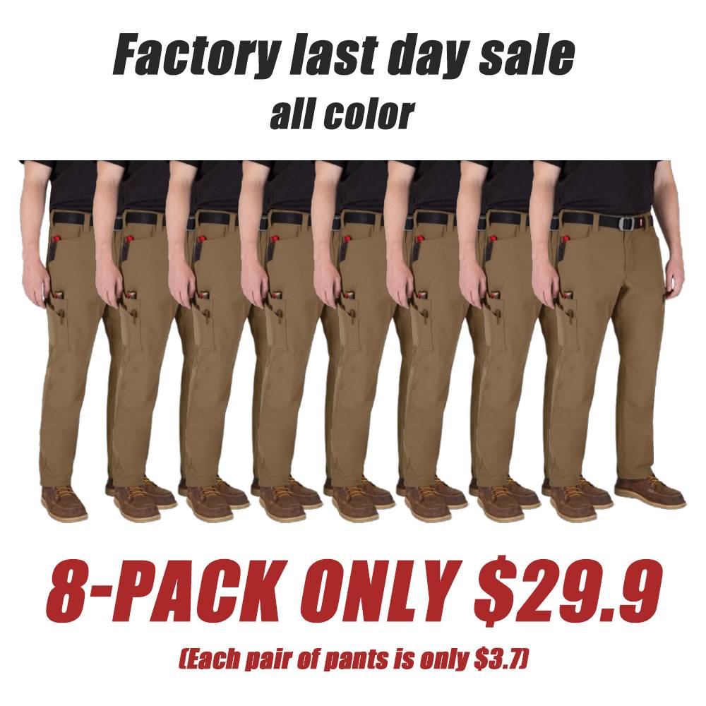 Men's 8-PACK FREEFLEX Tech Work Pants with 7 Pockets