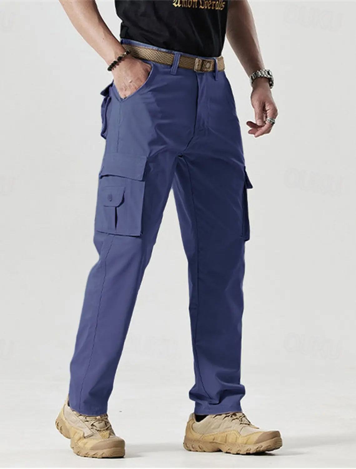 🔥2025 Hot Sale 50% off🔥Men's Solid Color Patched Zipper Fly Cargo Pants