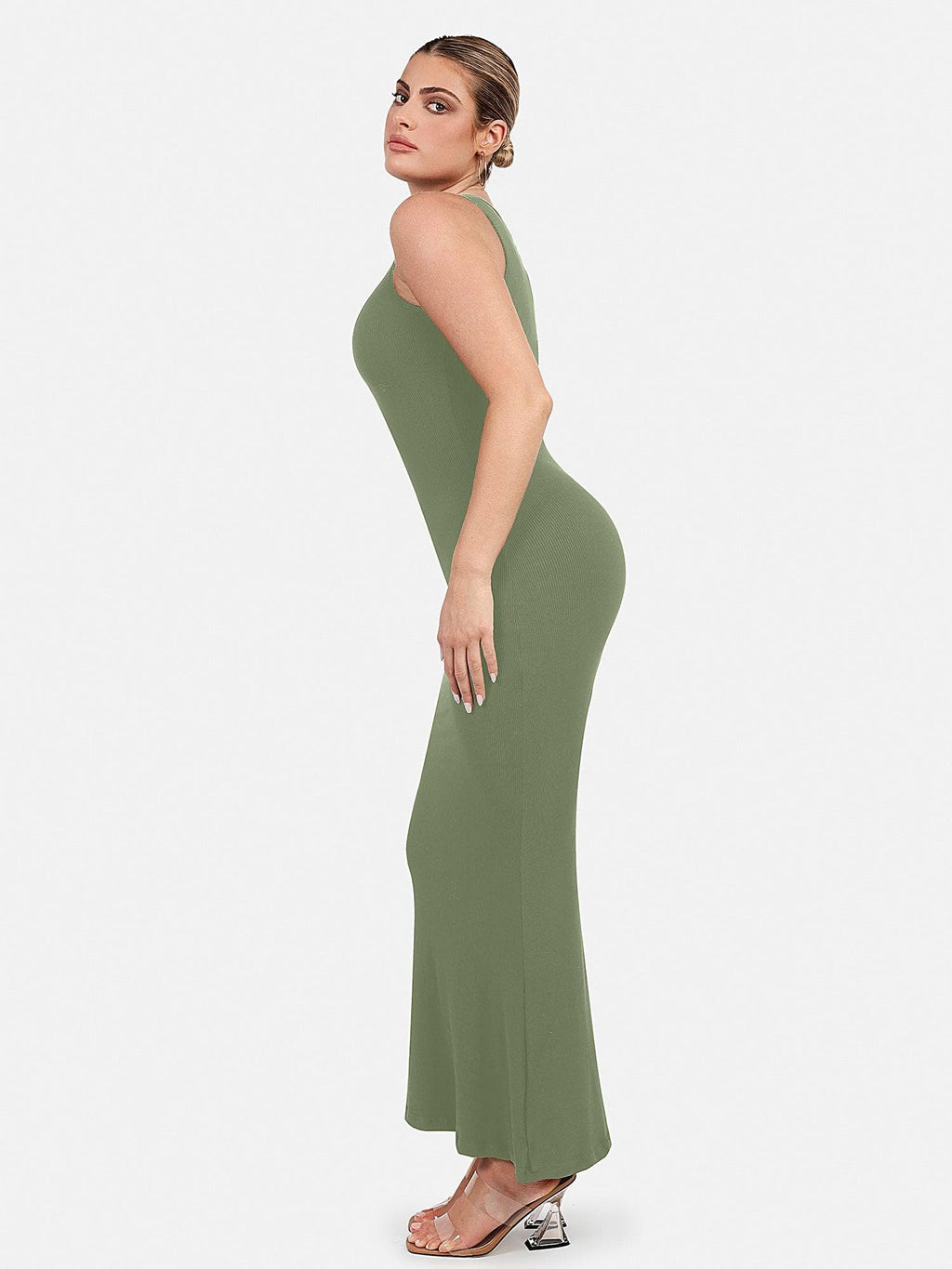 🔥Last day promotion!🔥Shapewear Modal Sleeveless Crew NeckMaxi Dress