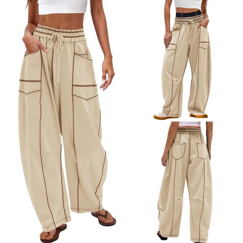 Women's Loose Wide-Leg Drawstring Sweatpants with Pockets