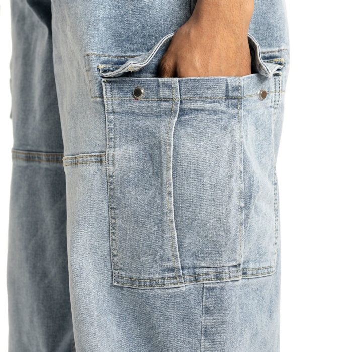 Men's Heavyweight Baggy Fit Denim Cargo Pant