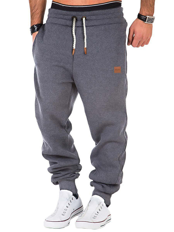 Men's Solid Color Drawstring Waist Sweatpants