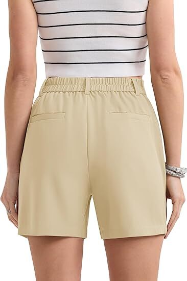 Women's Solid Color Button Casual Fitted Pocket Leg Shorts