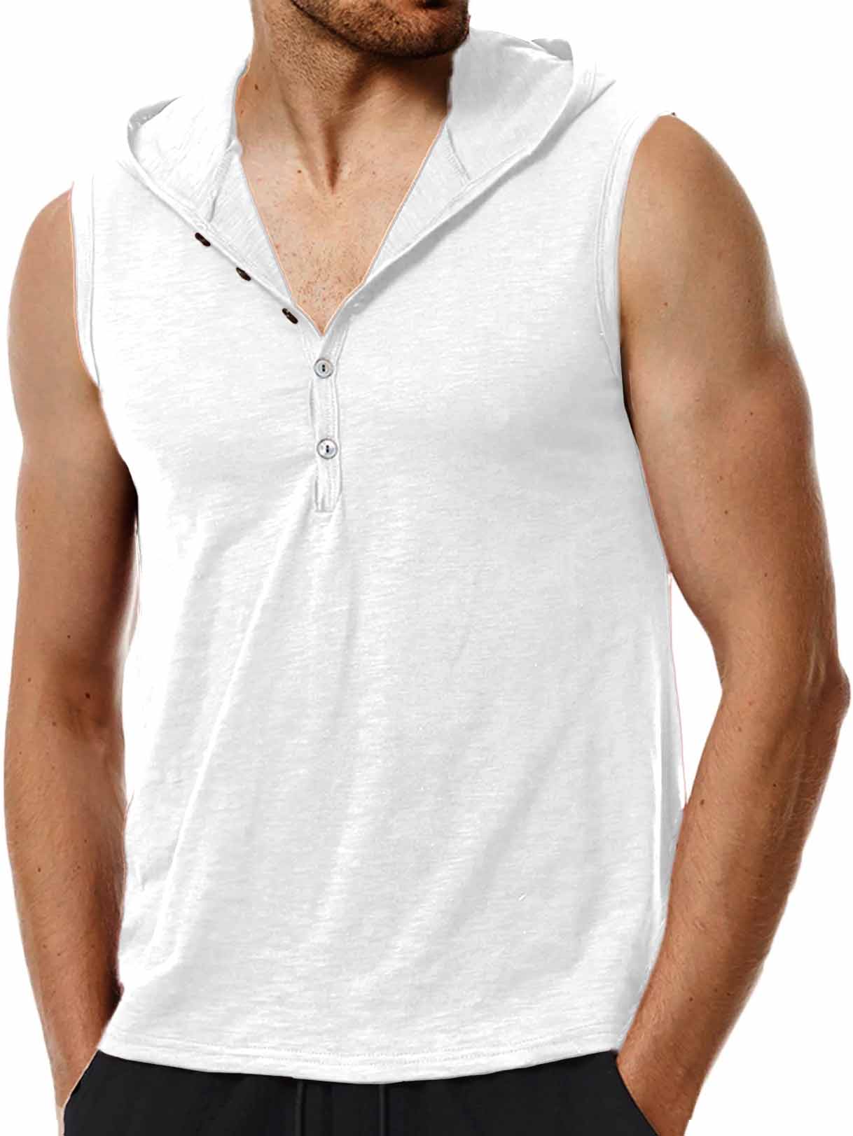 Men's Athleisure Sleeveless Hooded T-Shirt