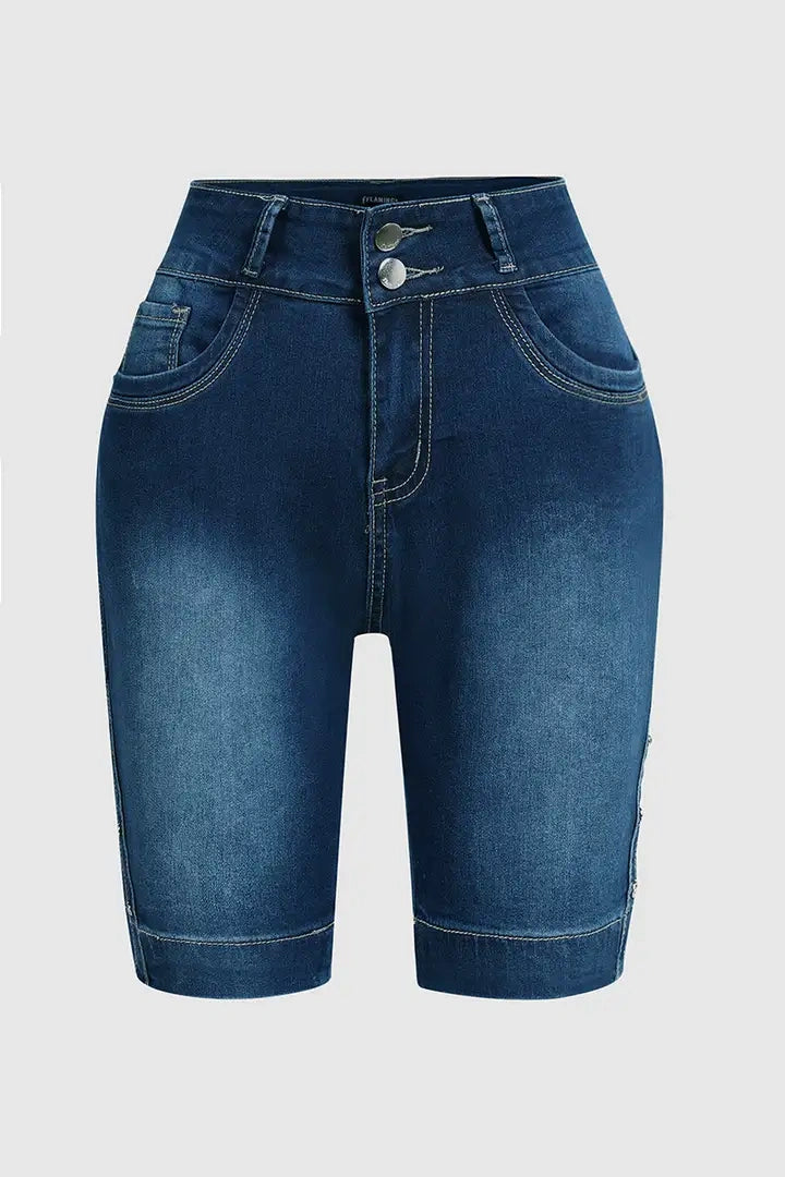 🔥LAST PROMO🔥Double Button High Rise Denim Shorts