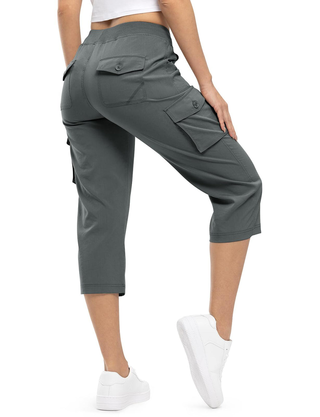 🔥Last day promotion!Women’s Loose Fit Lightweight Capri Cargo Pants – Casual 3/4 Trousers with 6 Pockets