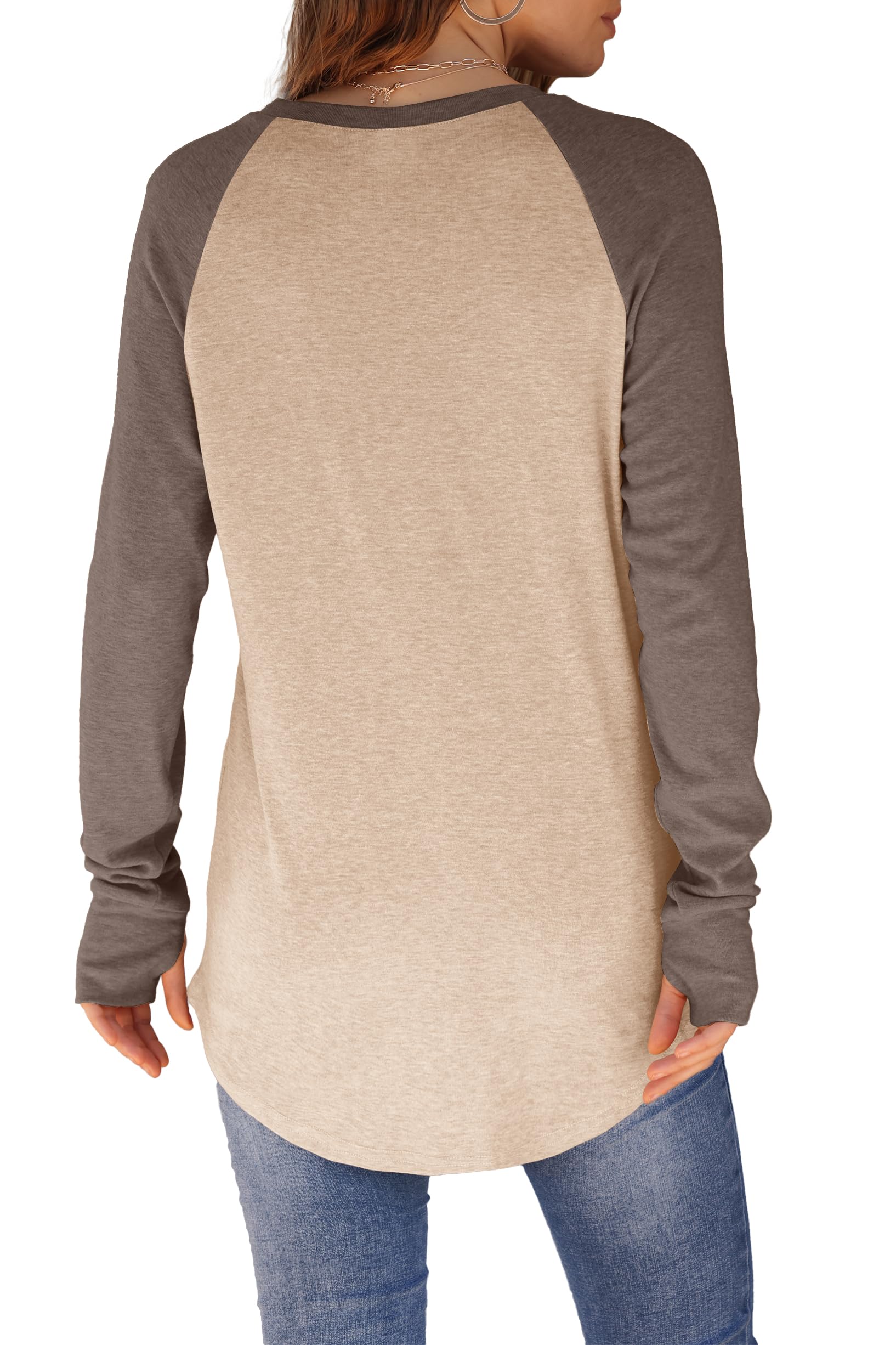 ⏰Hot Sale-Womens Long Sleeve Thumb Hole Shirts Tunic Tops to Wear with Leggings