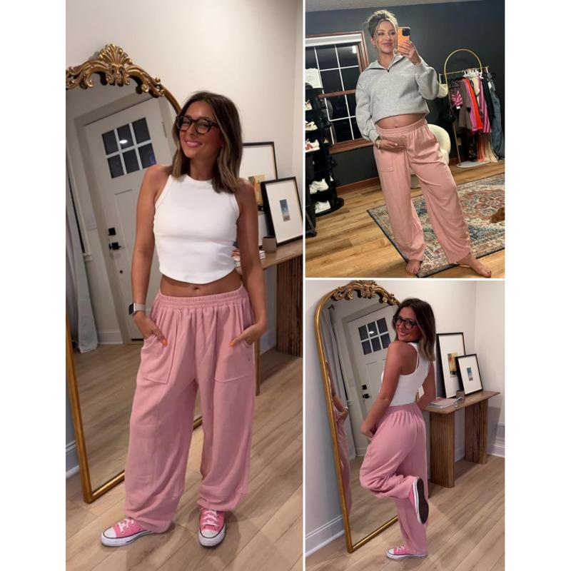 Women's Baggy Wide-Leg Pants with Pockets