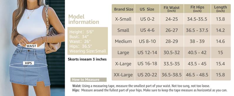 ⚡Factory-Direct Deals⚡Skorts Skirts for Women Denim Mini Skirt Side Slit with High Waisted Jean Shorts Stretchy