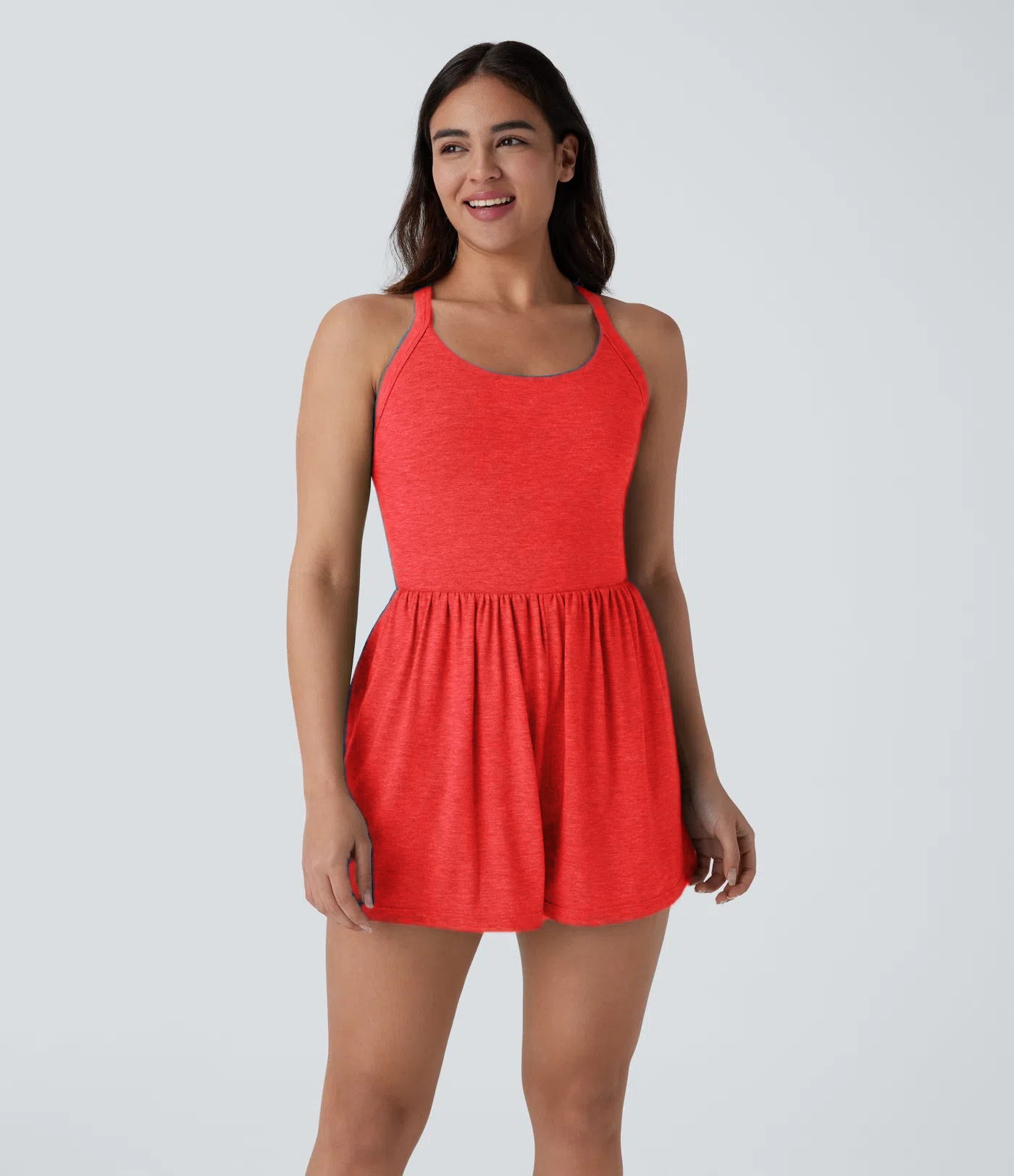 Backless Twisted Side Pocket 2-in-1 Resort Romper