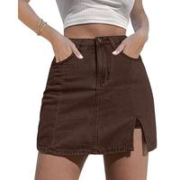 ⚡Factory-Direct Deals⚡Skorts Skirts for Women Denim Mini Skirt Side Slit with High Waisted Jean Shorts Stretchy