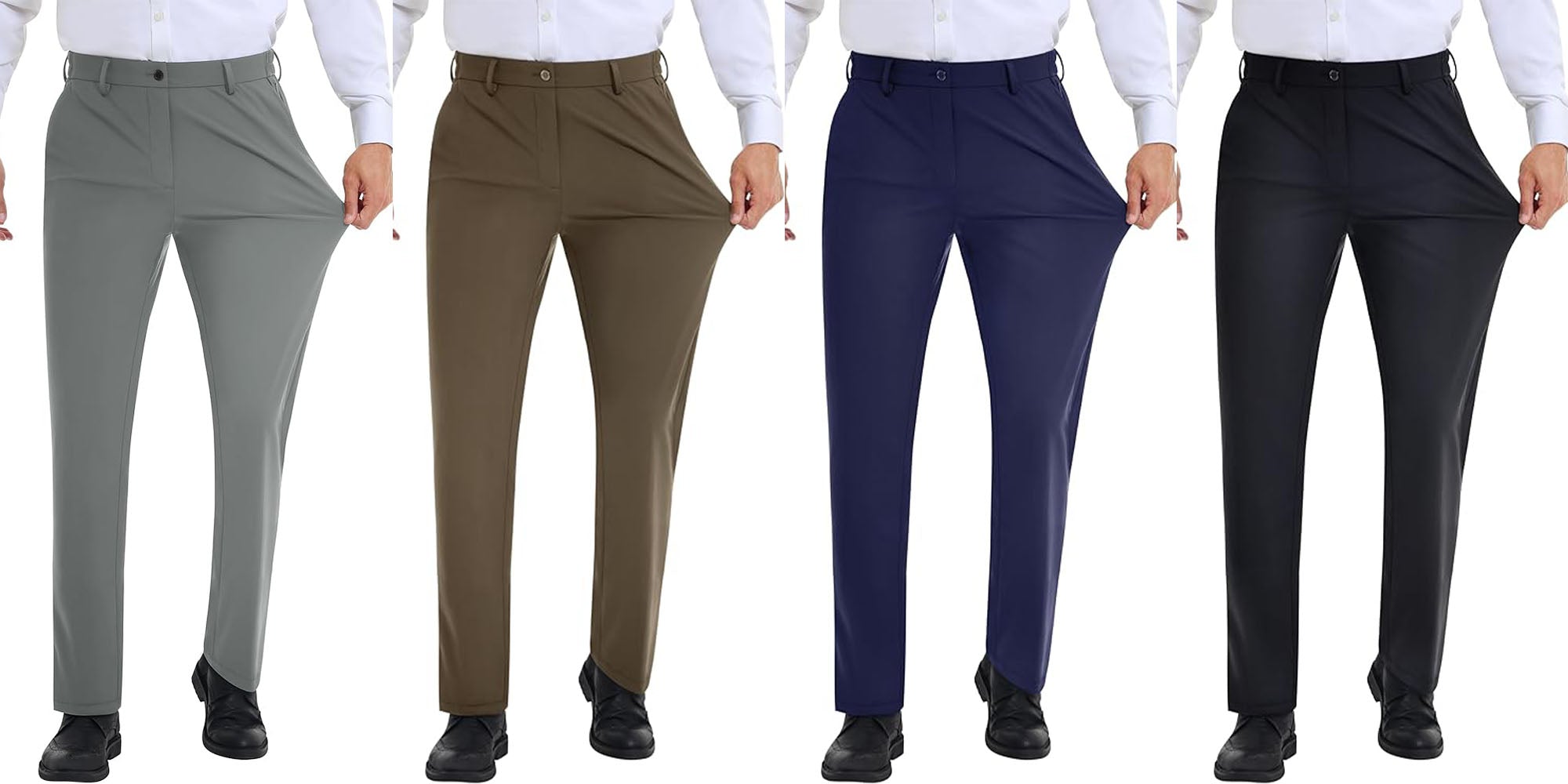 Men's Stretch Dress Pants with Expandable Waist