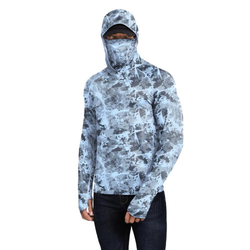🔥Last day promotion!🔥Ultimate Sun Hoodie for Men – UPF 100+ UV Detection, Neck Gaiter, Thumbholes, Quick-Dry & Breathable Cooling Shirt