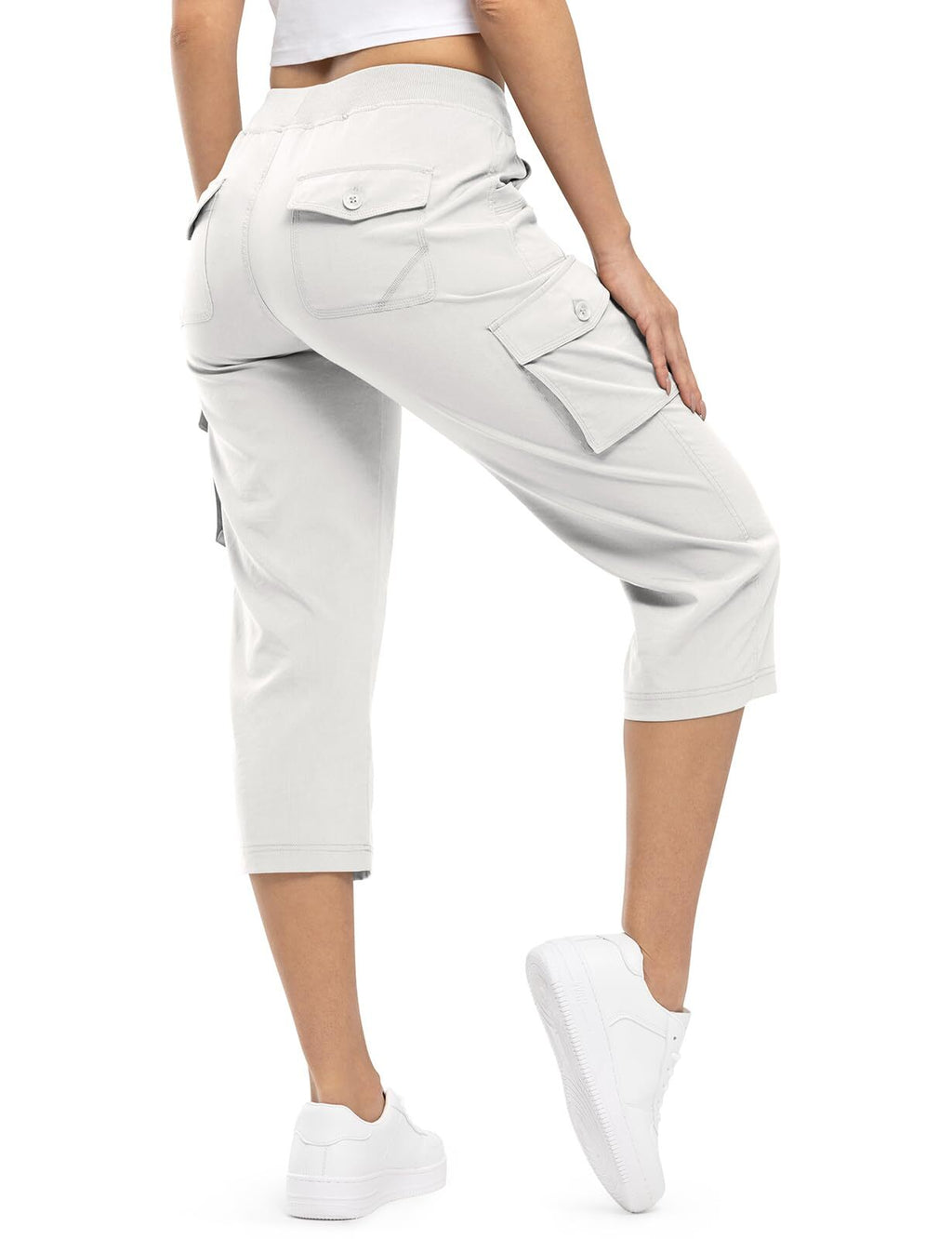 🔥Last day promotion!Women’s Loose Fit Lightweight Capri Cargo Pants – Casual 3/4 Trousers with 6 Pockets