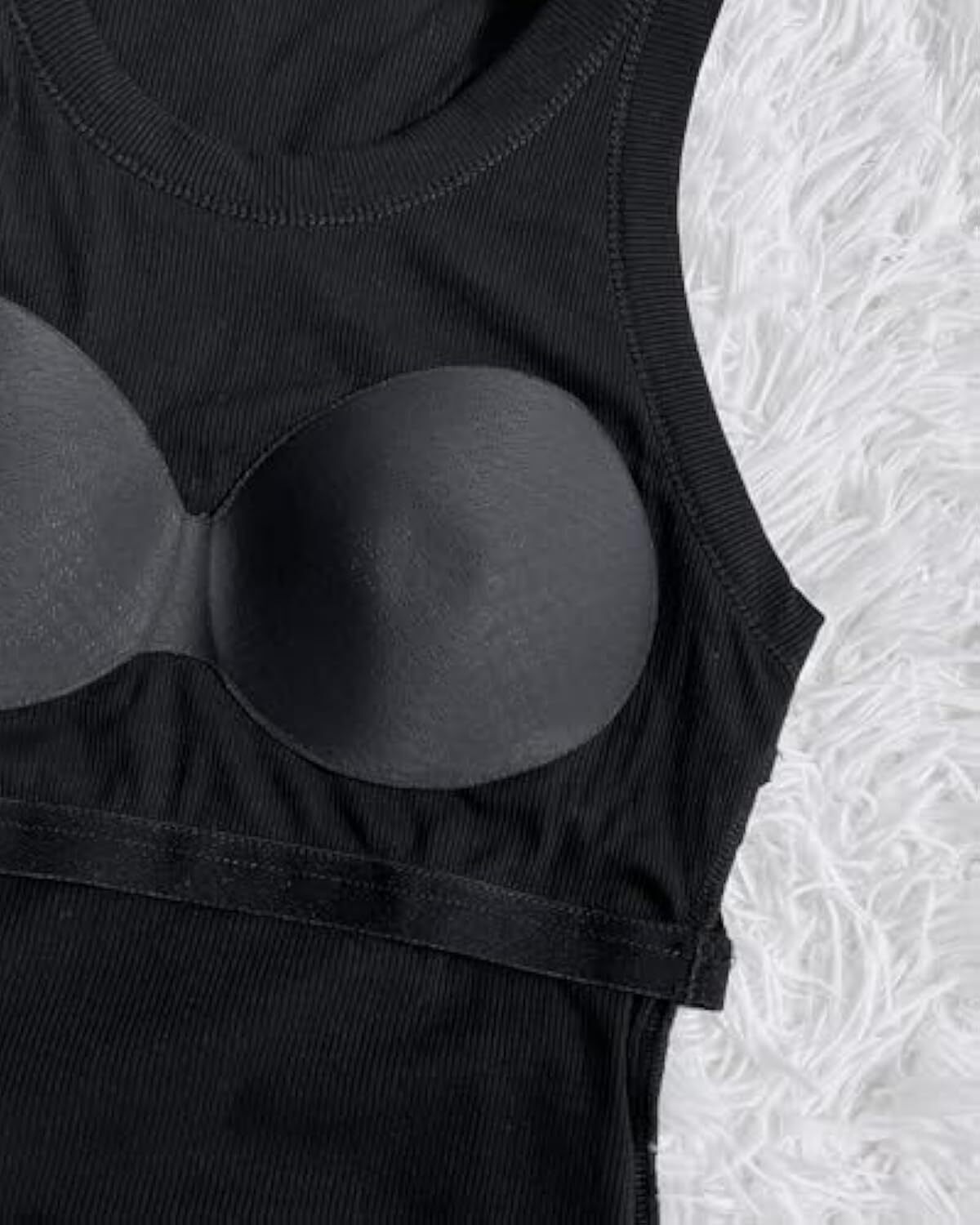 Women Built-in Bra Tank Tops Sleeveless Casual Shirts Racerback Ribbed Fitted Tank Tops