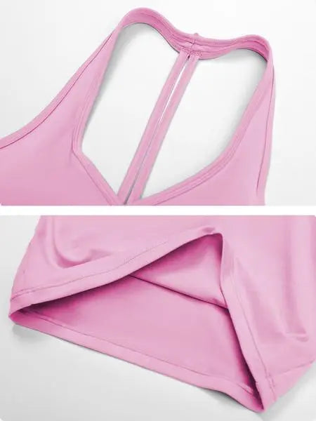 Women's Solid Crop Tank Top & Wide Leg Pants Set, Casual V Neck Sleeveless Top & Trousers for Daily Outdoor Wear, Ladies Sportswear for Summer, Solid Sports Sets, Yoga Suit Set