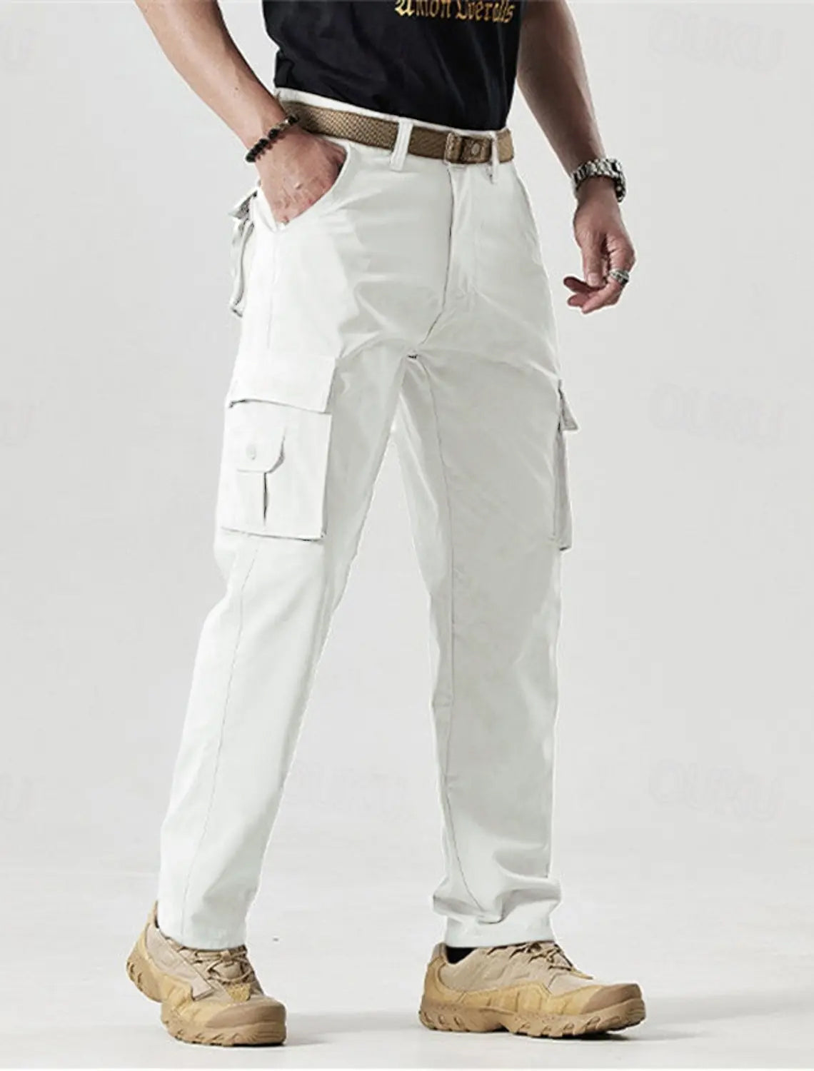 🔥2025 Hot Sale 50% off🔥Men's Solid Color Patched Zipper Fly Cargo Pants