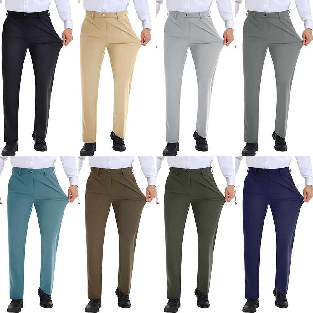 Men's Stretch Dress Pants with Expandable Waist