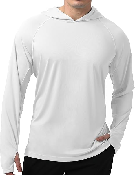 Men's UPF 50+ Sun Protection Hoodie Shirt Long Sleeve SPF Fishing Outdoor UV Hiking Lightweight Shirts