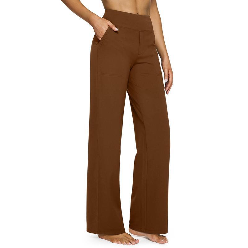 Loose High-Waist Business Casual Pants with Pockets- Perfect for yoga and casual outings