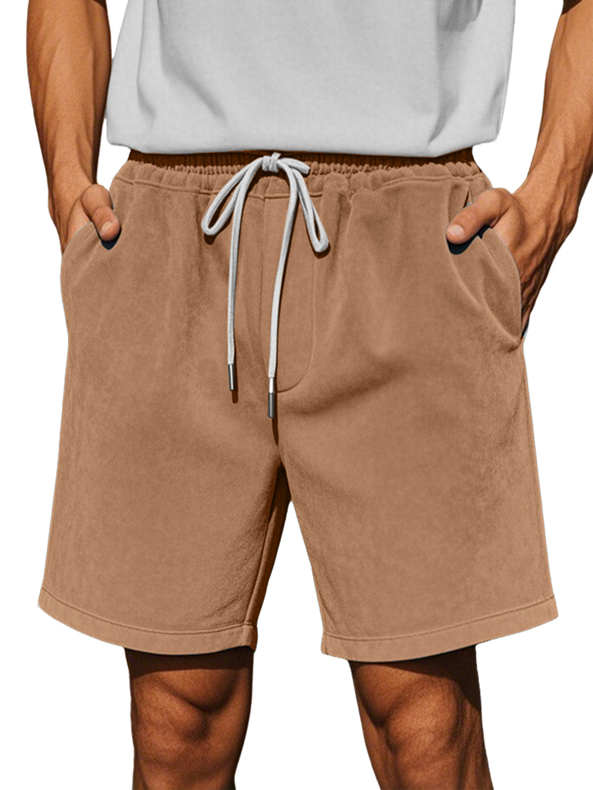 Men's Simple Everyday Suede Casual Loose Shorts