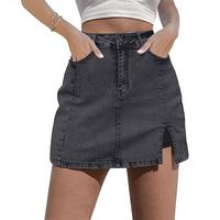 ⚡Factory-Direct Deals⚡Skorts Skirts for Women Denim Mini Skirt Side Slit with High Waisted Jean Shorts Stretchy