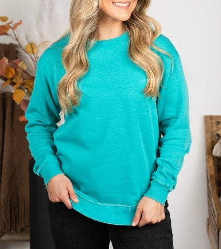 Pigment Dyed Cozy Campfire Round Hem Sweatshirt