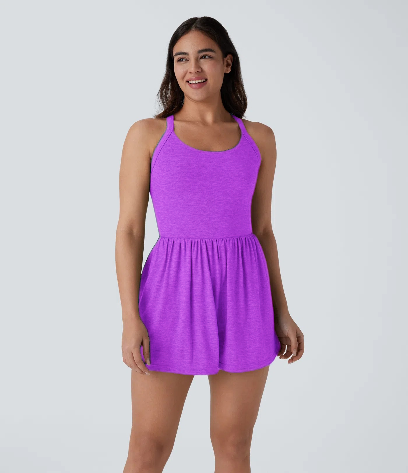 Backless Twisted Side Pocket 2-in-1 Resort Romper