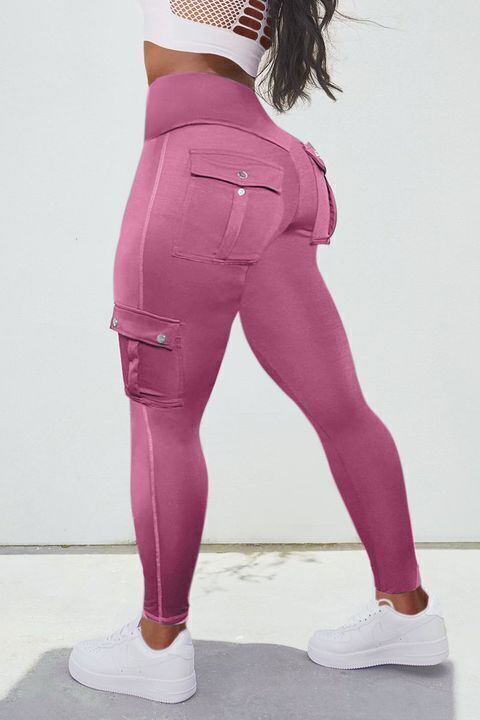 💕Solid Flap Pocket High Waist Sports Leggings