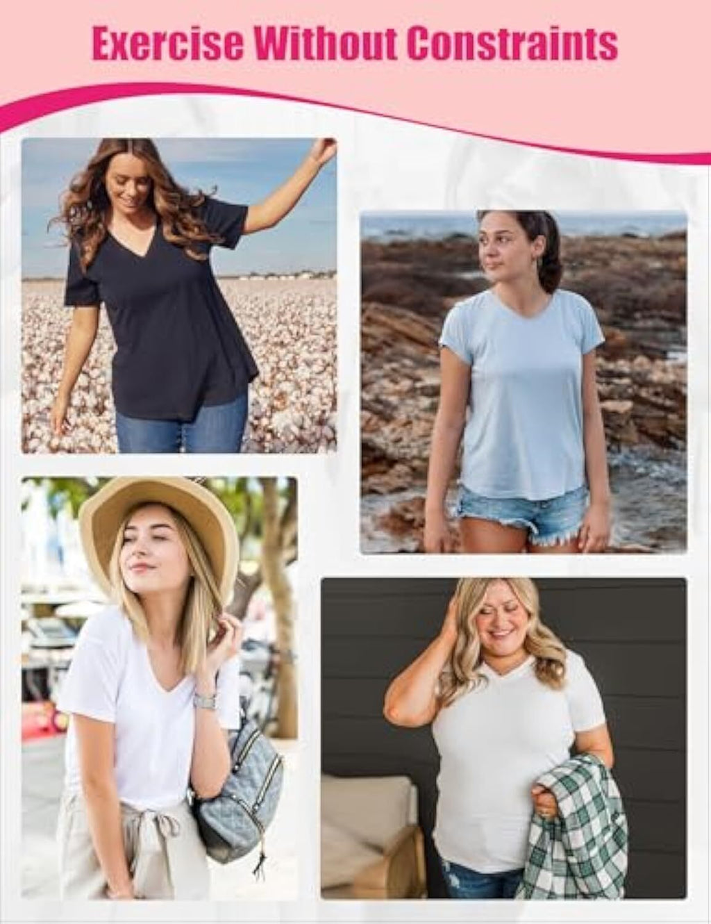 🔥Last day promotion!Womens 9 Pack T-Shirts Basic Short Sleeve V Neck Tops