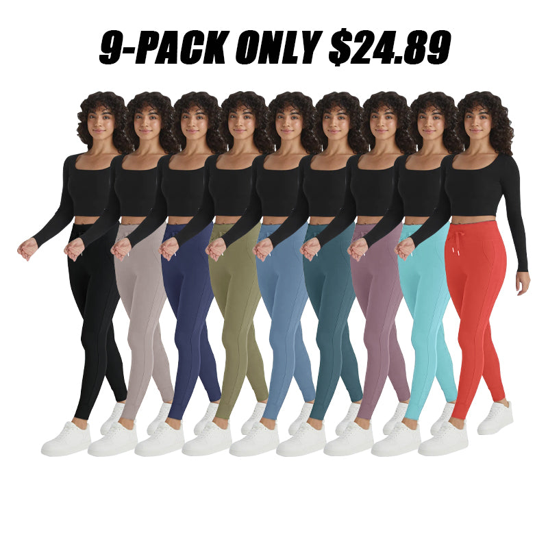 Women's High Waisted Yoga Pants with Pockets Stretchy Casual Sports Trousers