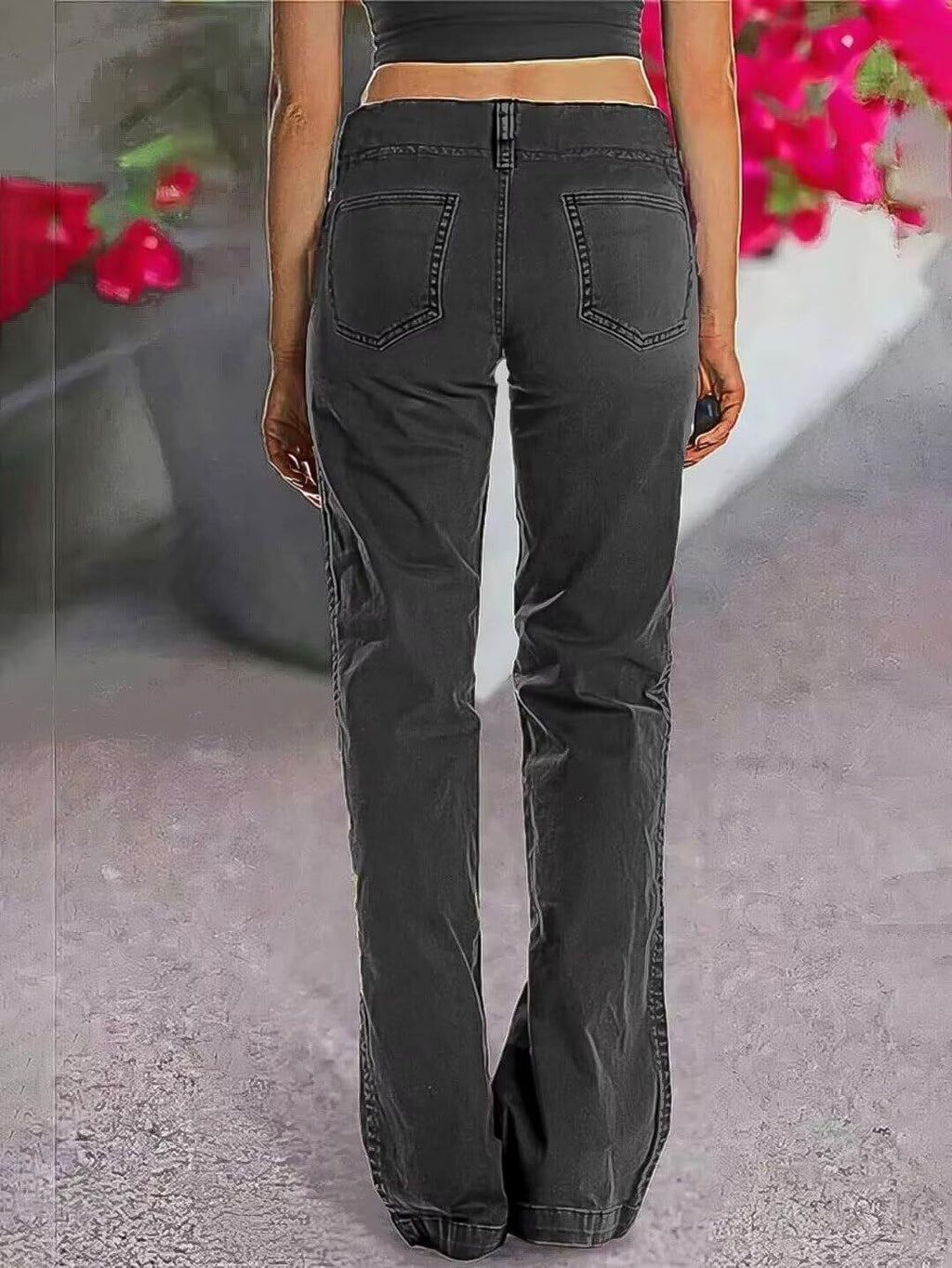 ⚡FINAL SALE⚡- Double Button Mid Waist Straight Leg Pants