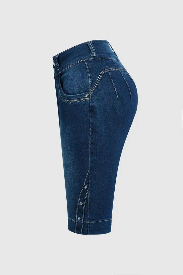 🔥LAST PROMO🔥Double Button High Rise Denim Shorts