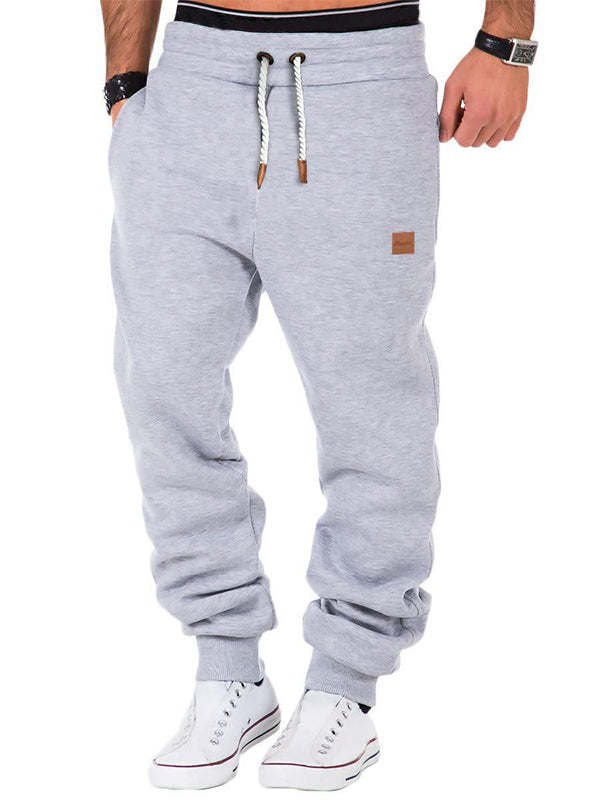 Men's Solid Color Drawstring Waist Sweatpants
